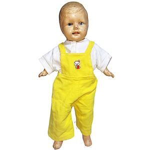 17" Vintage Composition Boy Doll w/Painted Eyes & Molded Hair